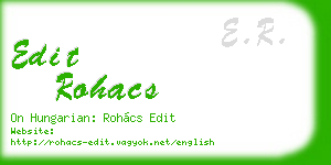 edit rohacs business card